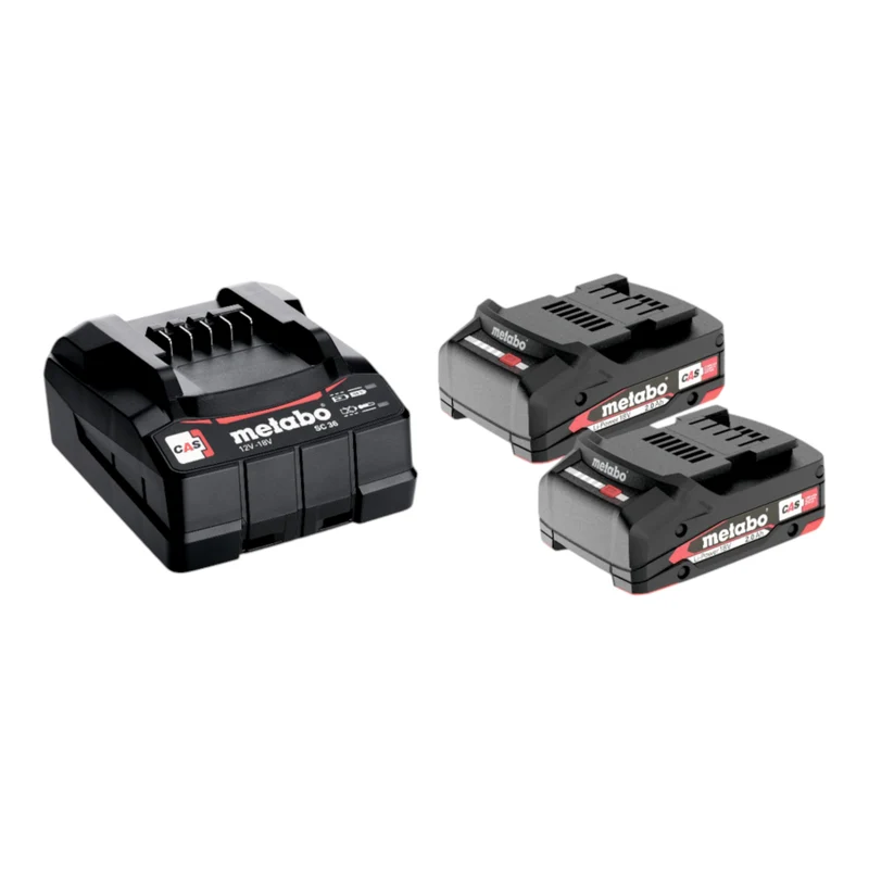 Metabo Set de base 2x bloc batterie Li-Power 18 V 2,0 Ah + chargeur SC 36 ( 685161000 )