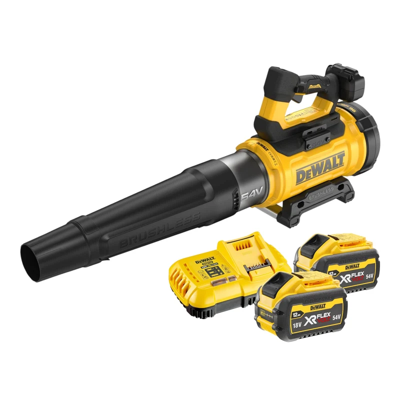 DeWalt DCMBL 777 Y2 Souffleur axial à batterie 54 V FlexVolt Brushless + 2x batterie 12,0 Ah + chargeur