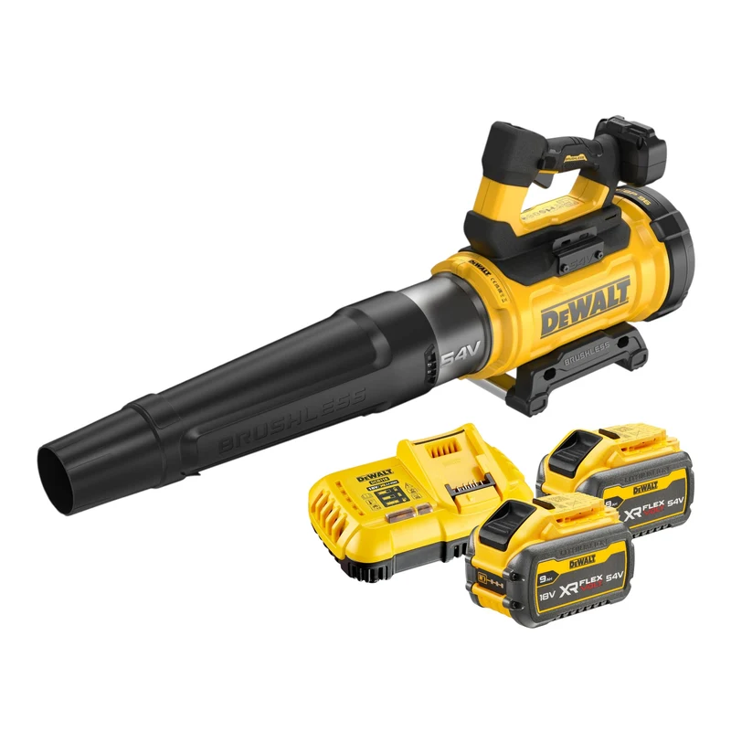 DeWalt DCMBL 777 X2 Souffleur axial à batterie 54 V FlexVolt Brushless + 2x batterie 9,0 Ah + chargeur