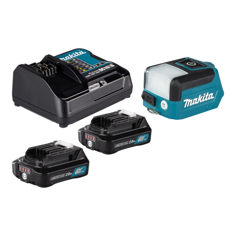 Makita ML 107 DSA Lampe à accu 12 V max. 200 lm LED + 2x accu 2,0 Ah + chargeur