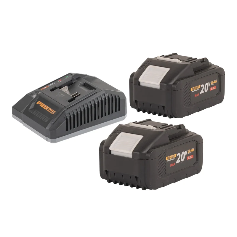 Procraft Starter Pack C20/6.5 chargeur rapide 20 V 6,5 A + 1x 20/8 batterie 8,0 Ah
