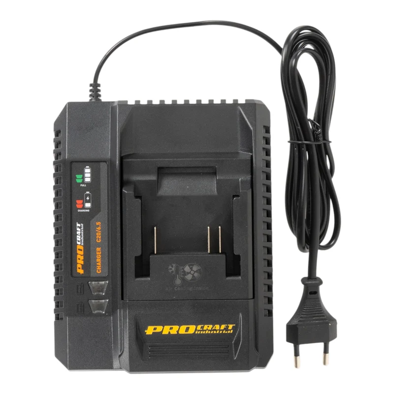 Procraft Starter Pack C20/6.5 chargeur rapide 20 V 6,5 A + 2x 20/2A batterie 2,0 Ah