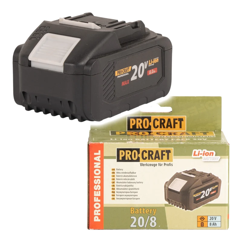 Batterie Procraft 20/8 20 V 8,0 Ah / 8000 mAh Li-ion avec indicateur de charge