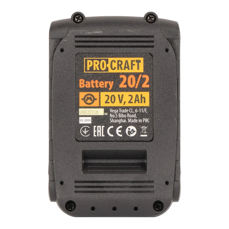 Procraft 20/2A batterie 20 V 2,0 Ah / 2000 mAh Li-ion