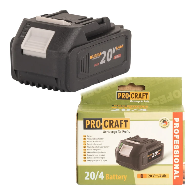 Batterie Procraft 20/4 20 V 4,0 Ah / 4000 mAh Li-ion avec indicateur de charge