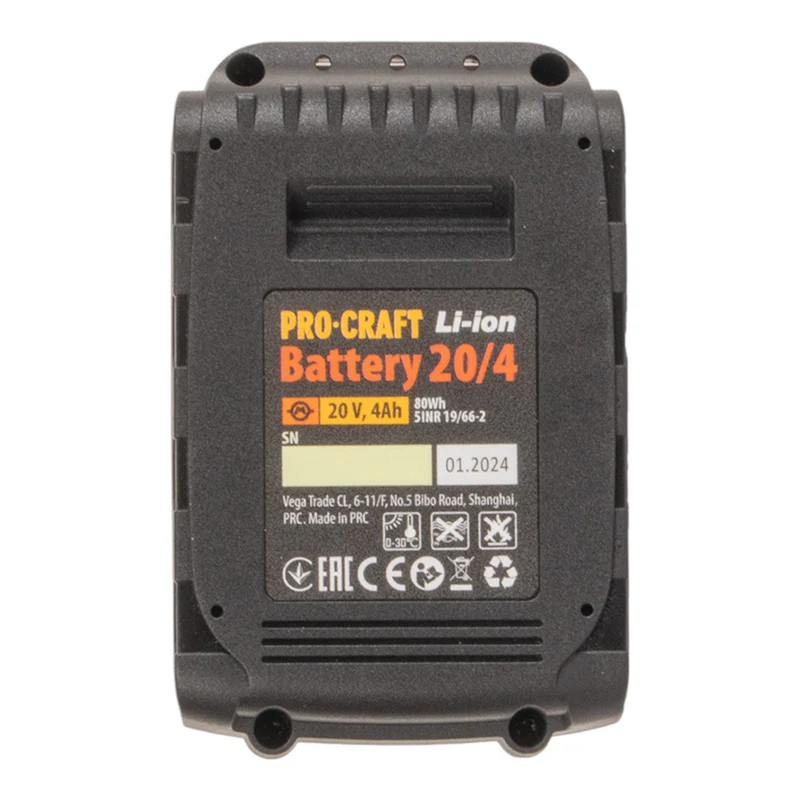 Batterie Procraft 20/4 20 V 4,0 Ah / 4000 mAh Li-ion avec indicateur de charge