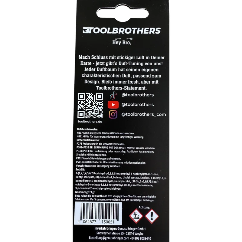 Toolbrothers Duftbaum - Kippen Design - Duft GUILTY - klassisch maskuline Duftnoten