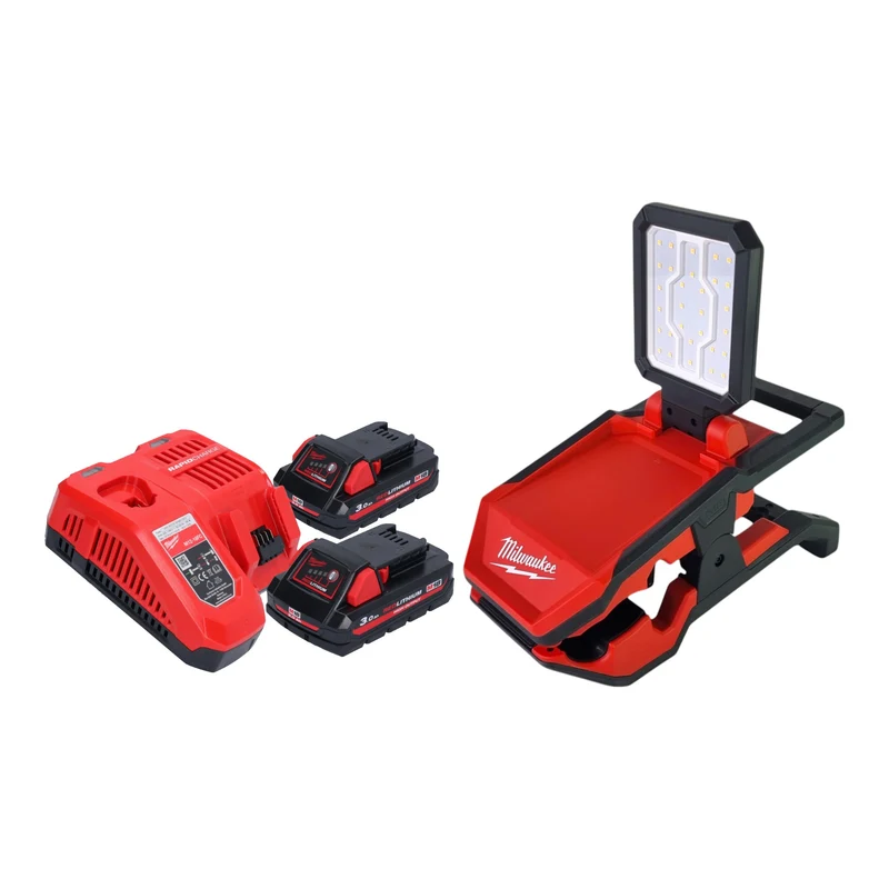 Milwaukee M18 PAL2-302 Lampe sans fil 18 V 2000 lm IP20 + 2x batterie 3,0 Ah + chargeur