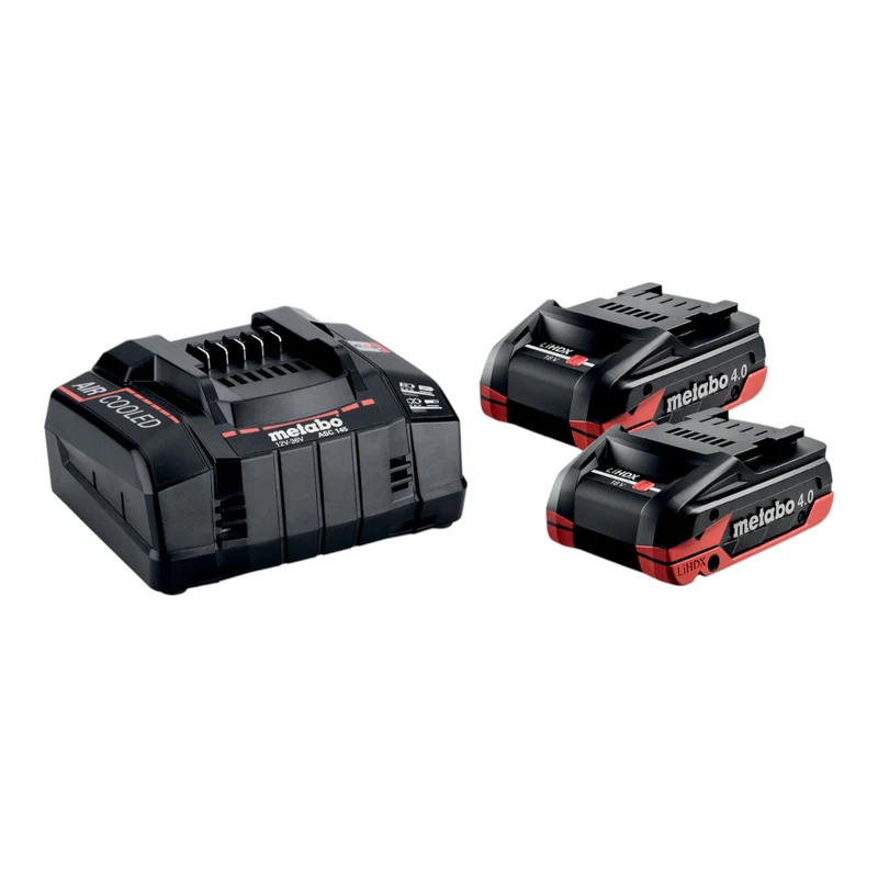 Metabo Set de base 2x bloc batterie LiHDX 18 V 4,0 Ah + chargeur ASC 145 ( 685306000 )