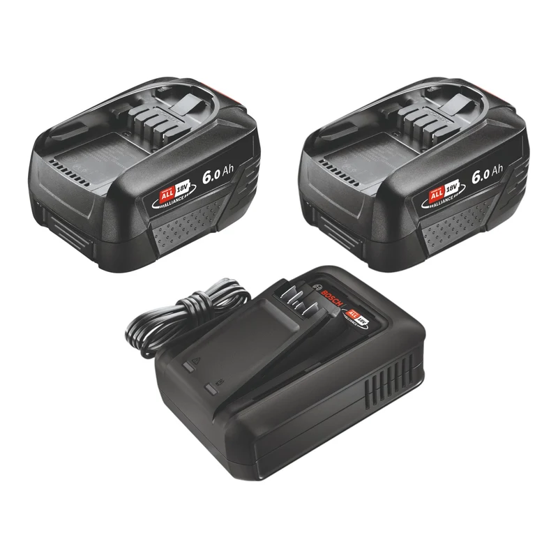 Kit de démarrage 18 V Bosch 2x PBA 18V 6.0Ah Batterie W-C 6,0 Ah ( 2x 1600A00DD7 ) + chargeur AL 18V-44 ( 1600A031X0 )