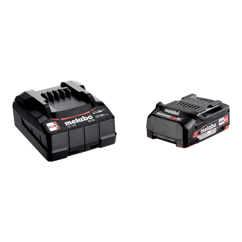 Metabo Set de base 1x pack d'accumulateurs Li-Power 18 V 2,0 Ah ( 625596000 ) + chargeur SC 36