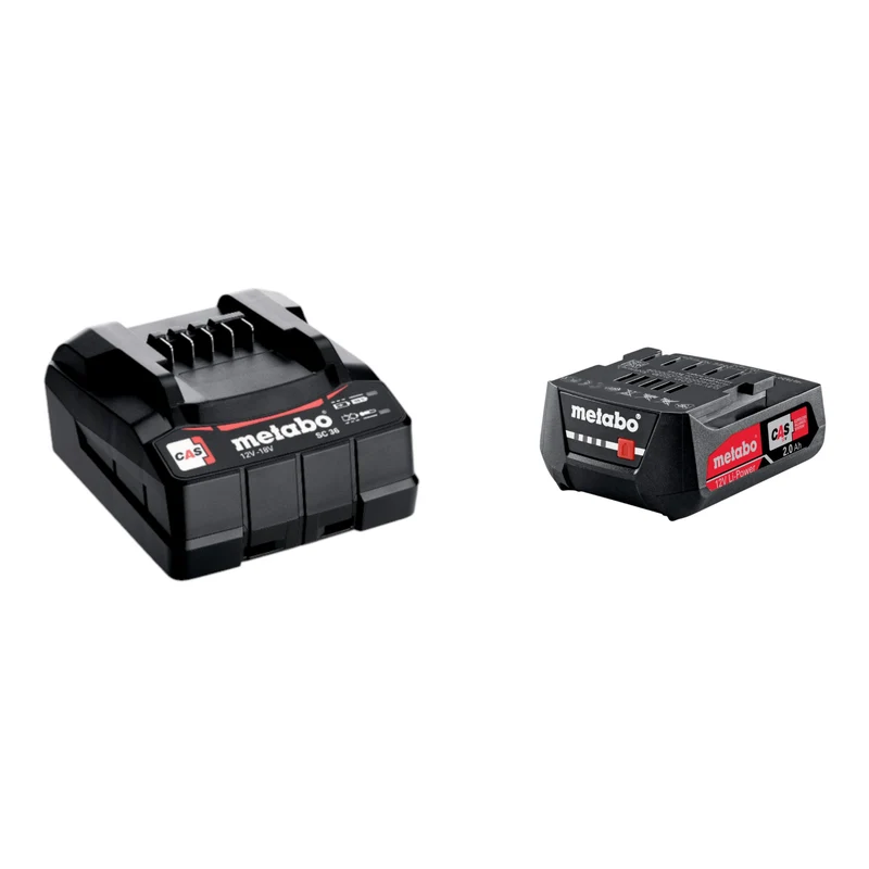 Metabo Set de base 1x pack d'accumulateurs Li-Power 12 V 2,0 Ah ( 625406000 ) + chargeur SC 36