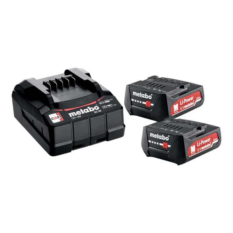 Metabo Set de base 2x bloc batterie Li-Power 12 V 2,0 Ah + chargeur SC 36 ( 685300000 )