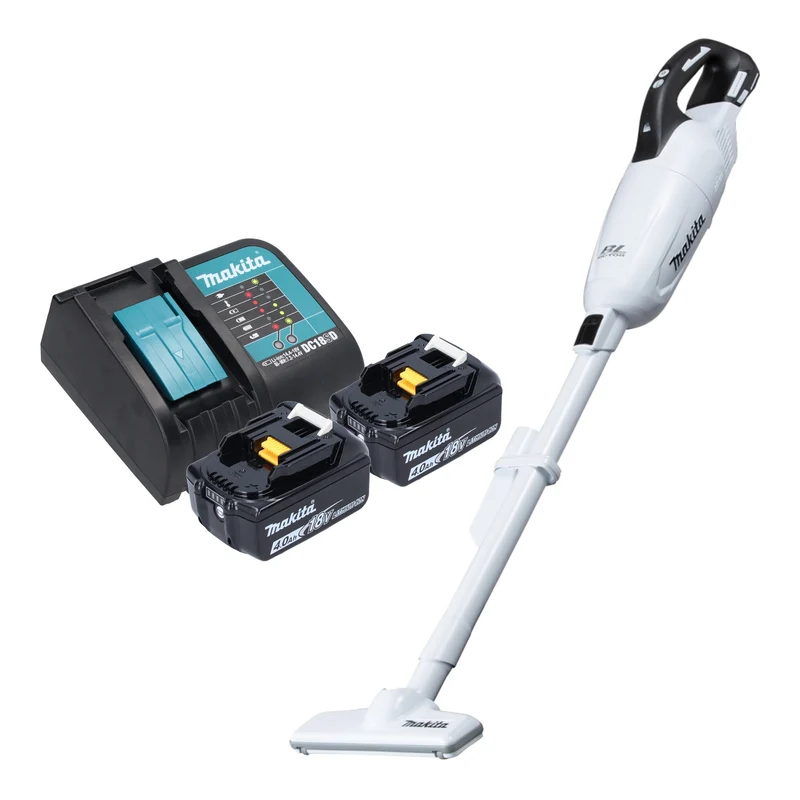 Makita DCL 281 FSMW Aspirateur sans fil 18 V blanc Brushless + 2x batterie 4,0 Ah + chargeur