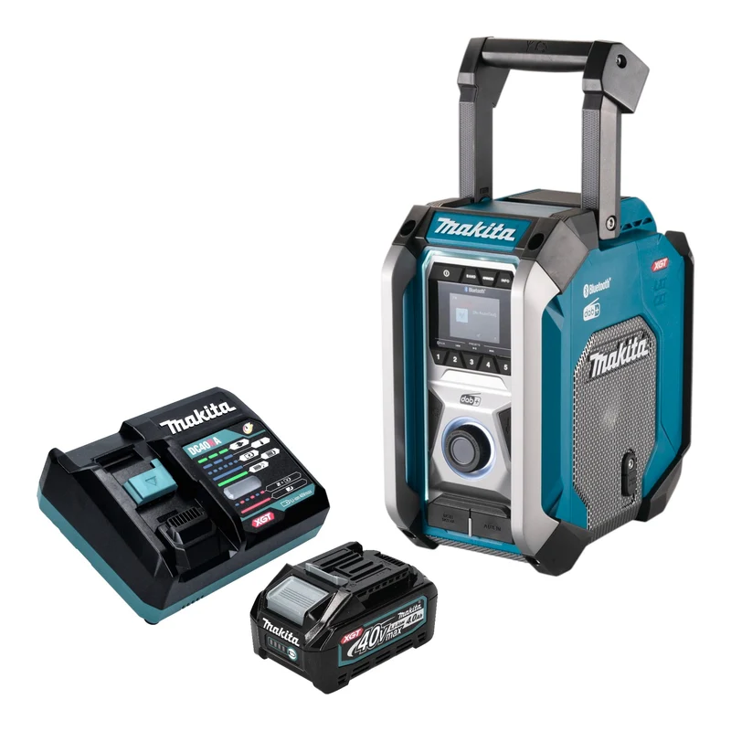 Makita MR 007 GM101 Radio de chantier sans fil 12 - 40 V max. Bluetooth DAB+ USB + 1x batterie 4,0 Ah + chargeur