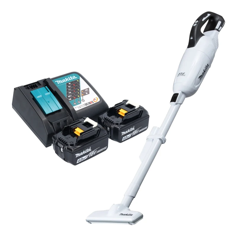 Makita DCL 281 FRMW Aspirateur sans fil 18 V blanc Brushless + 2x batterie 4,0 Ah + chargeur