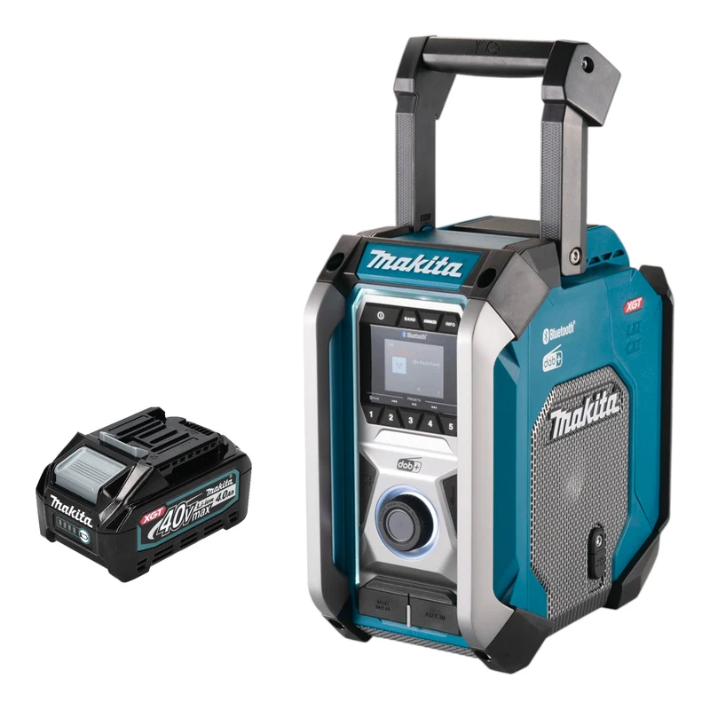 Makita MR 007 GM1 Radio de chantier sans fil 12 - 40 V max. Bluetooth DAB+ USB + 1x batterie 4,0 Ah - sans chargeur