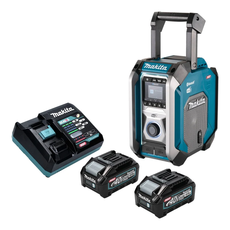 Makita MR 007 GM201 Radio de chantier sans fil 12 - 40 V max. Bluetooth DAB+ USB + 2x batterie 4,0 Ah + chargeur