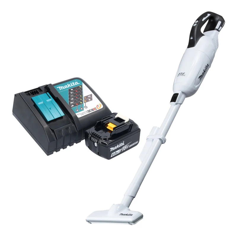 Makita DCL 281 FRG1W Aspirateur sans fil 18 V blanc Brushless + 1x batterie 6,0 Ah + chargeur