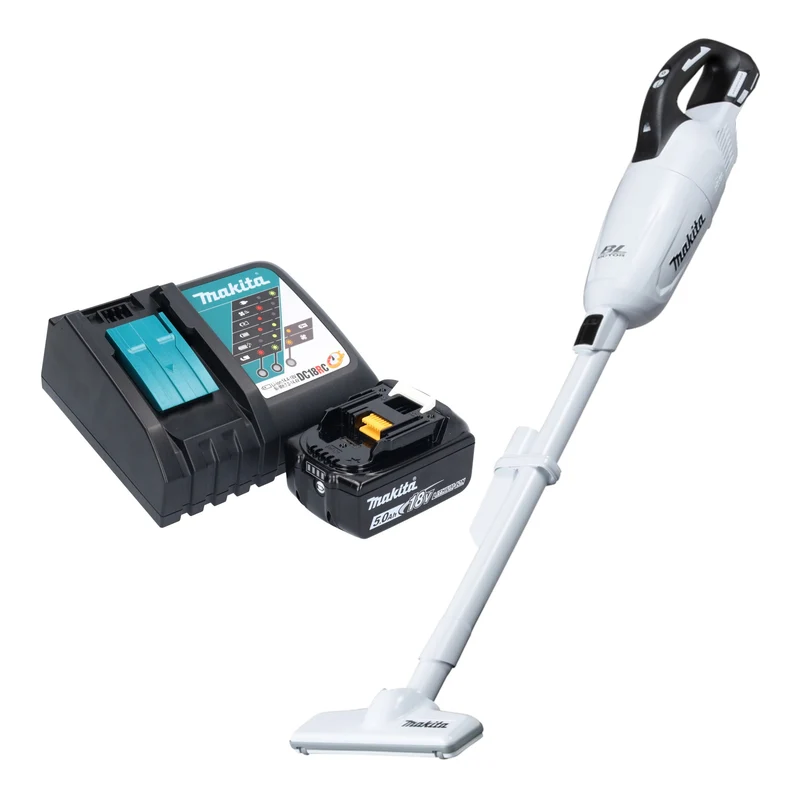 Makita DCL 281 FRT1W Aspirateur sans fil 18 V blanc Brushless + 1x batterie 5,0 Ah + chargeur