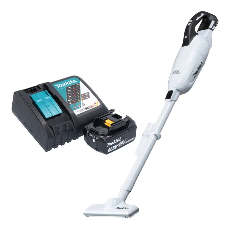 Makita DCL 281 FRF1W Aspirateur sans fil 18 V blanc Brushless + 1x batterie 3,0 Ah + chargeur