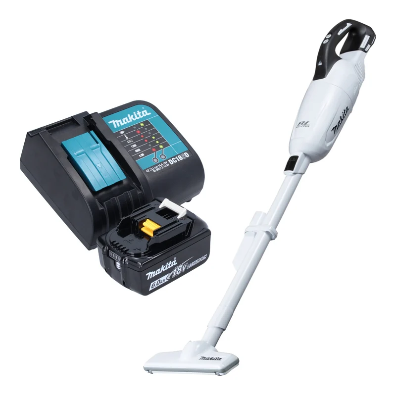 Makita DCL 281 FSG1W Aspirateur sans fil 18 V blanc Brushless + 1x batterie 6,0 Ah + chargeur