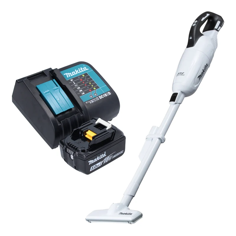 Makita DCL 281 FST1W Aspirateur sans fil 18 V blanc Brushless + 1x batterie 5,0 Ah + chargeur