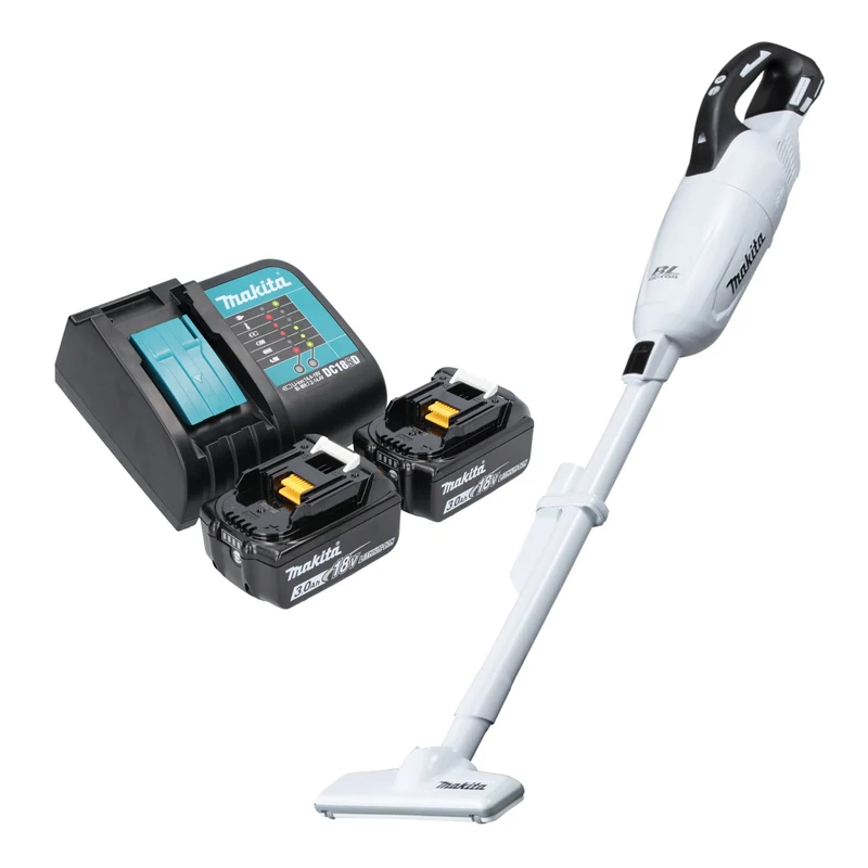 Makita DCL 281 FSFW Aspirateur sans fil 18 V blanc Brushless + 2x batterie 3,0 Ah + chargeur