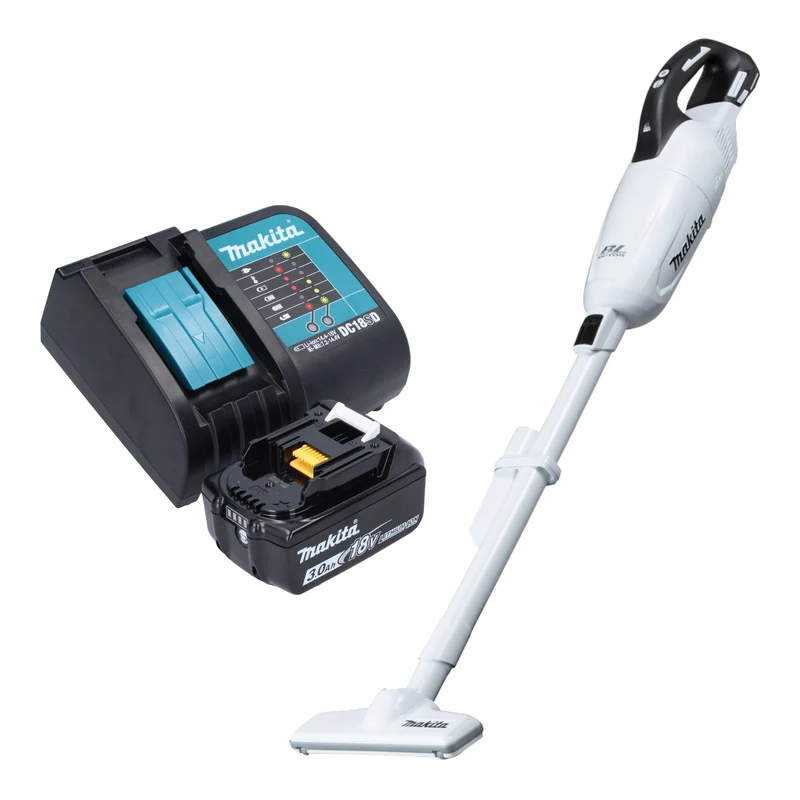 Makita DCL 281 FSF1W Aspirateur sans fil 18 V blanc Brushless + 1x batterie 3,0 Ah + chargeur