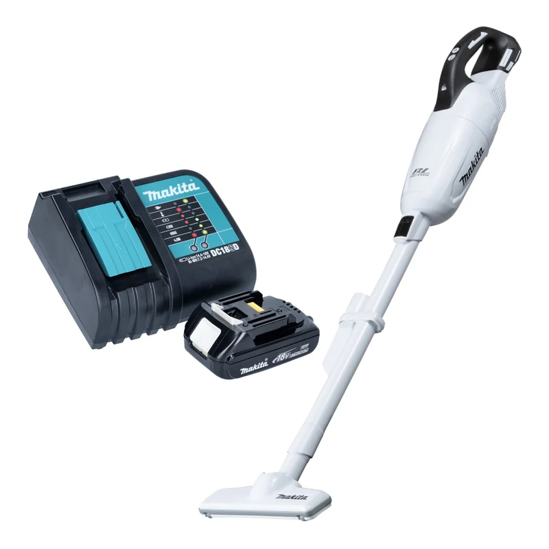 Makita DCL 281 FSY1W Aspirateur sans fil 18 V blanc Brushless + 1x batterie 1,5 Ah + chargeur