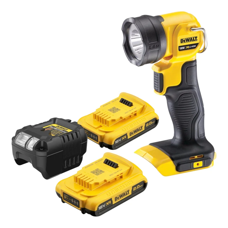 DeWalt DCL 040 D2 Lampe sans fil 18 V 110 lumens + 2x batterie 2,0 Ah + chargeur