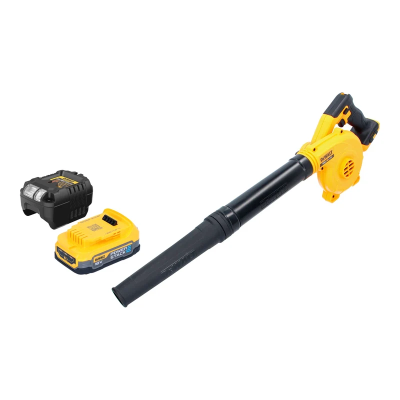 DeWalt DCV 100 E1 Souffleur / Souffleuse de feuilles 18 V + 1x batterie Powerstack 1,7 Ah + chargeur