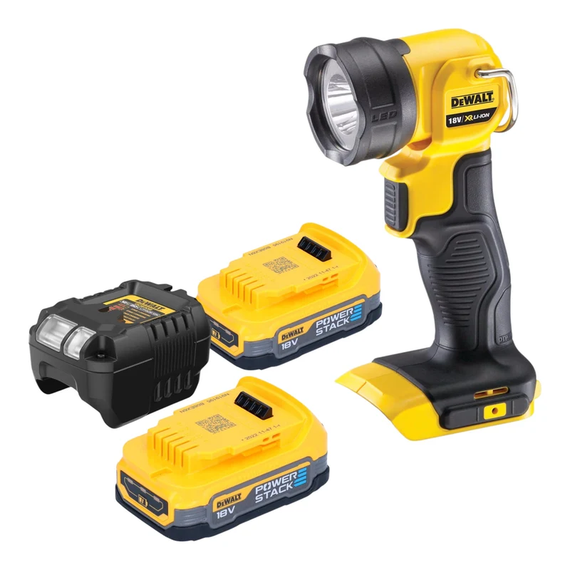 DeWalt DCL 040 E2 Lampe LED sans fil 18 V 110 lm + 2x Powerstack Batterie 1,7 Ah + chargeur
