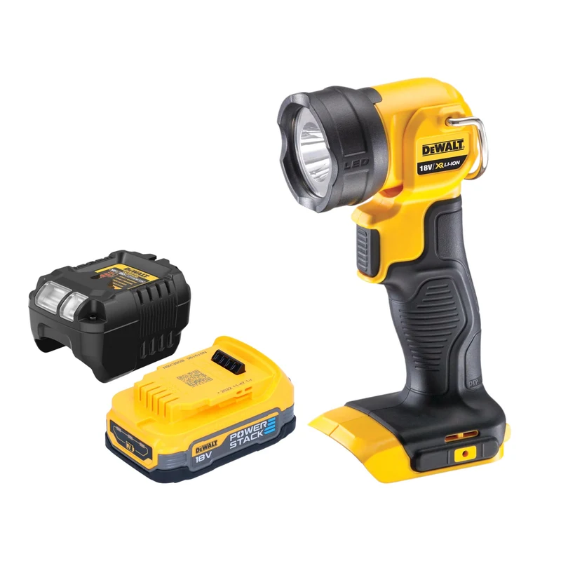 DeWalt DCL 040 E1 Lampe LED sans fil 18 V 110 lm + 1x Powerstack batterie 1,7 Ah + chargeur