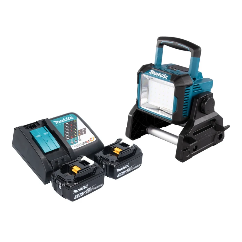 Makita DEADML 811 RF Projecteur de chantier sans fil 14,4 / 18 V 3000 lm LED + 2x batterie 3,0 Ah + chargeur