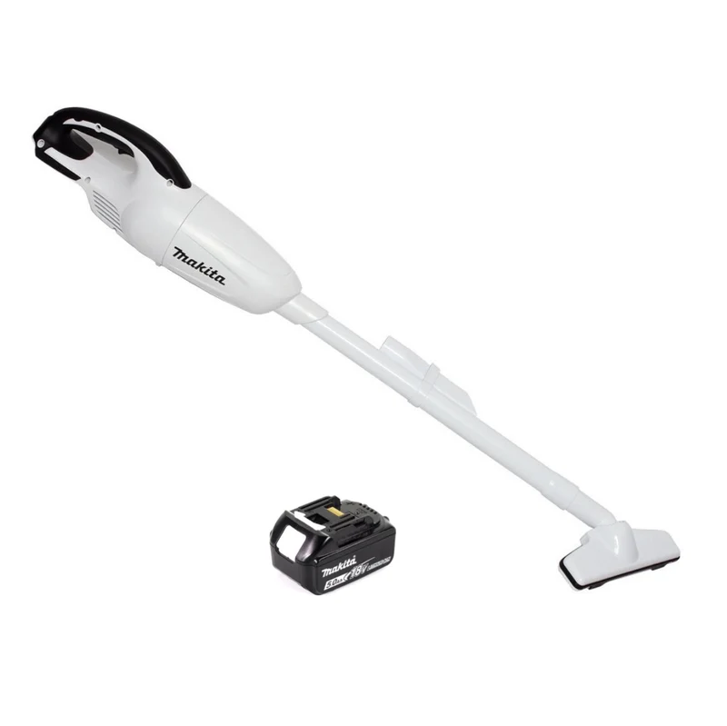 Makita DCL 180 T1 W Aspirateur à batterie 18 V blanc + 1x batterie 5,0 Ah - sans chargeur