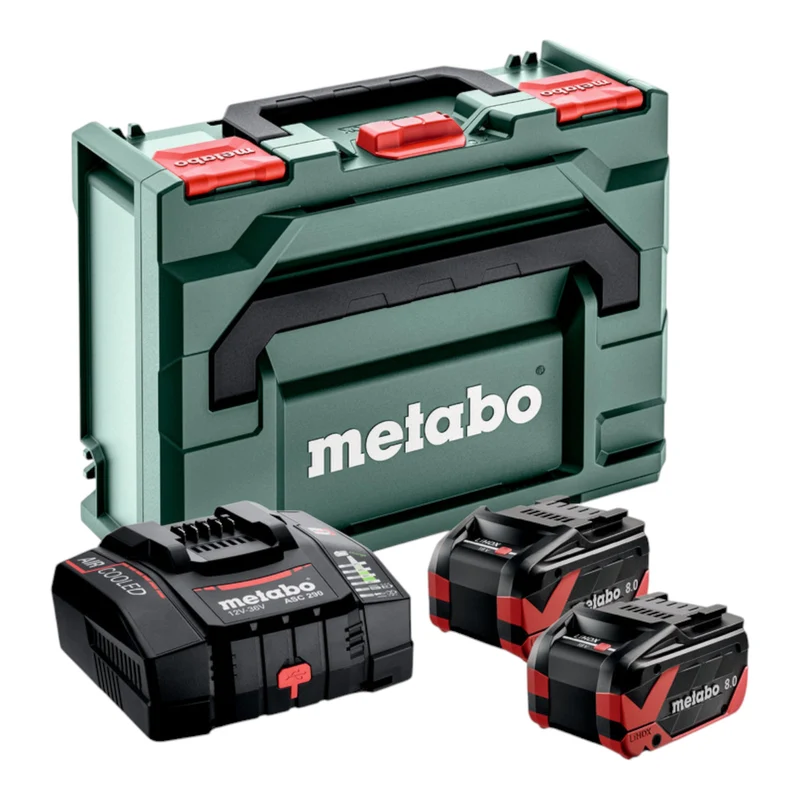 Metabo Set de base 18 V 2x batterie LiHDX 8,0 Ah + chargeur ASC 290 + metaBOX ( 685305000 )