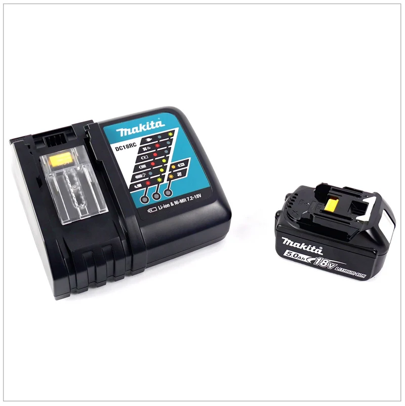 Makita DC 18 RC Chargeur rapide + Batterie Makita BL 1850 B - 18 V 5,0 Ah Li-Ion