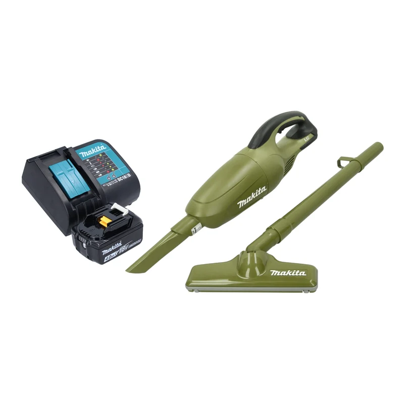 Makita DCL 180 SMO Aspirateur à batterie 18 V 0,65 l Olive Outdoor Adventure Serie + 1x batterie 4,0 Ah + chargeur