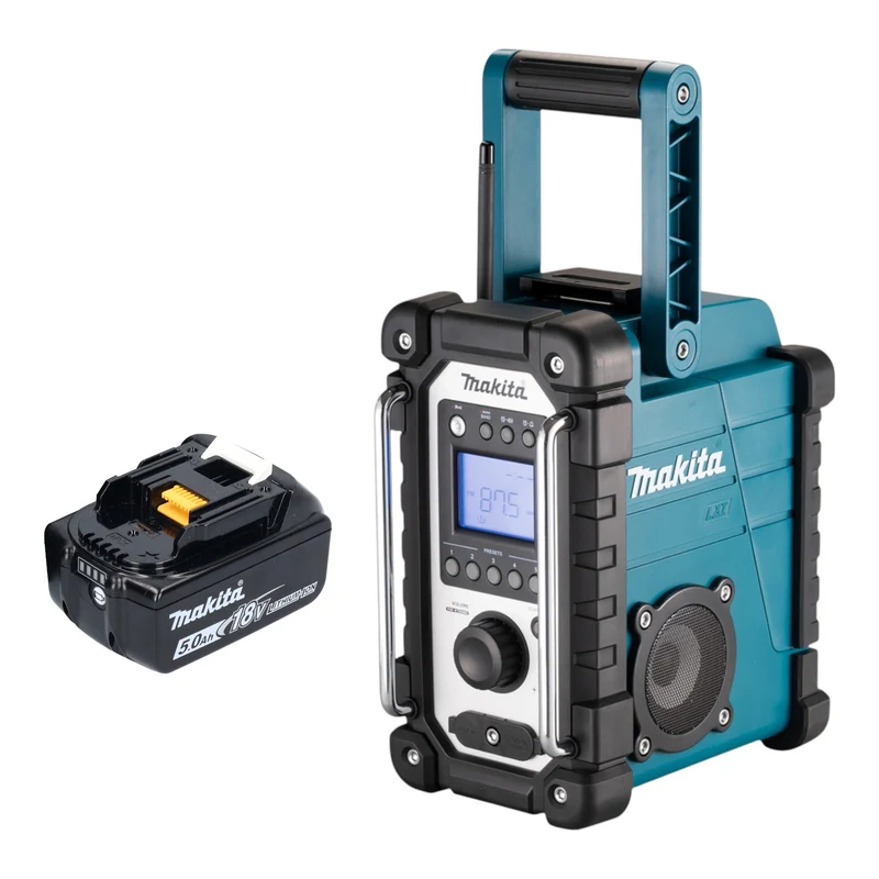 Makita DMR 116 T1 Radio de chantier sans fil 14,4 - 18 V AM FM AUX + 1x batterie 5,0 Ah - sans chargeur