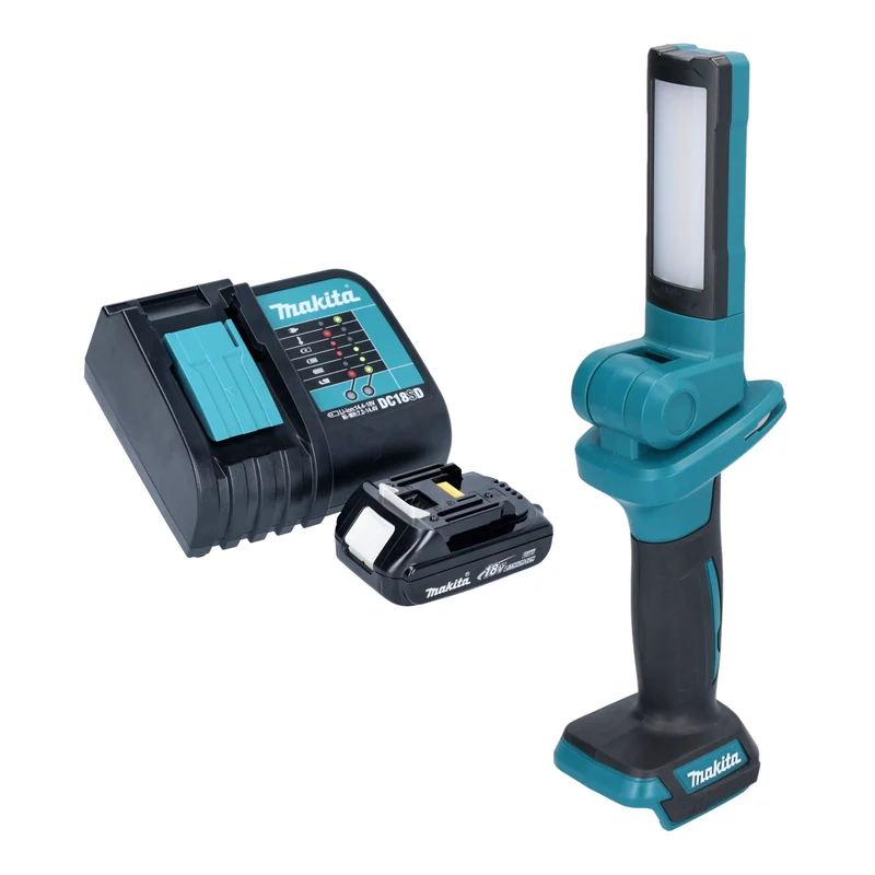 Makita DML 816 SY1 Lampe de travail sans fil 18 V 100 - 500 lm LED + 1x batterie 1,5 Ah + chargeur