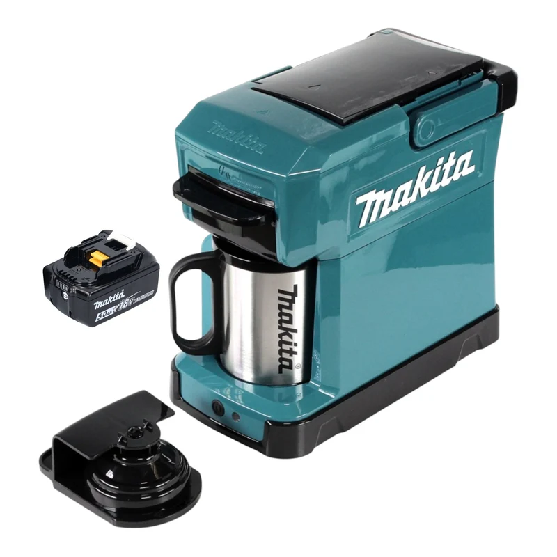 Makita DCM 501 T Cafetière sans fil 12 V maxi / 18 V + 1x batterie 5,0 Ah - sans chargeur