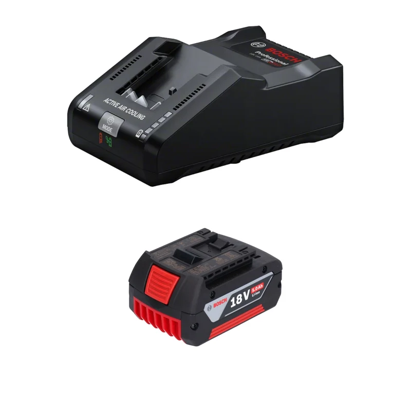 Bosch Kit de démarrage 1x GBA 18 V / 5 Ah / 5000 mAh batterie Li-Ion ( 1600A002U5 ) + chargeur GAL 18V-160 Professional ( 1600A02T5G )