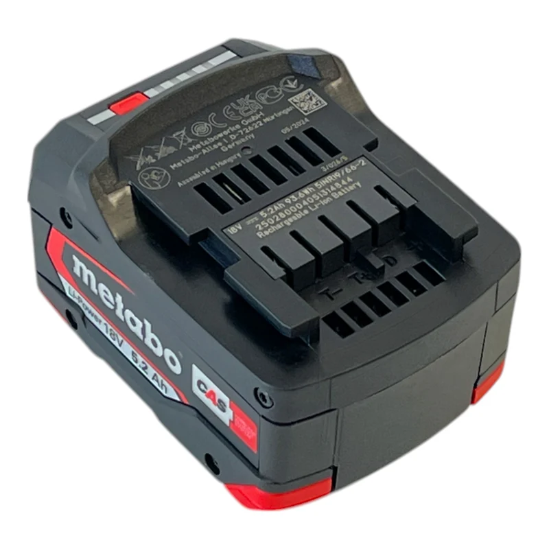 Metabo Pack d'accumulateurs Li-Power 18 V 5,2 Ah CAS Li-Ion ( 625028000 ) avec affichage de l'état de charge - successeur de 625592000