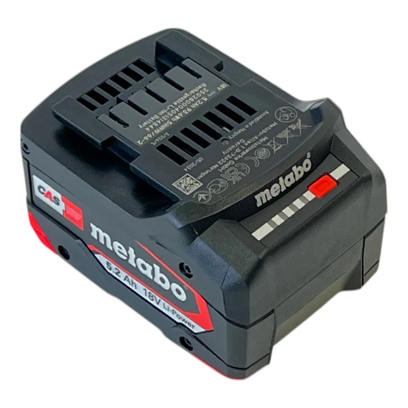 Metabo Pack d'accumulateurs Li-Power 18 V 5,2 Ah CAS Li-Ion ( 625028000 ) avec affichage de l'état de charge - successeur de 625592000