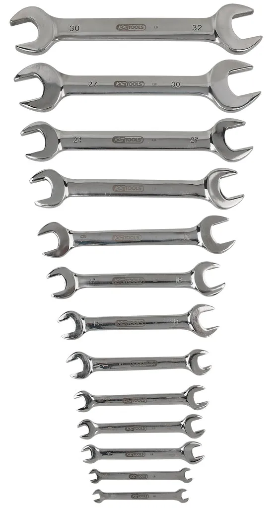 KS TOOLS Jeu de clés à fourche doubles coudées EDELSTAHL, 13 pcs ( 964.2250 )