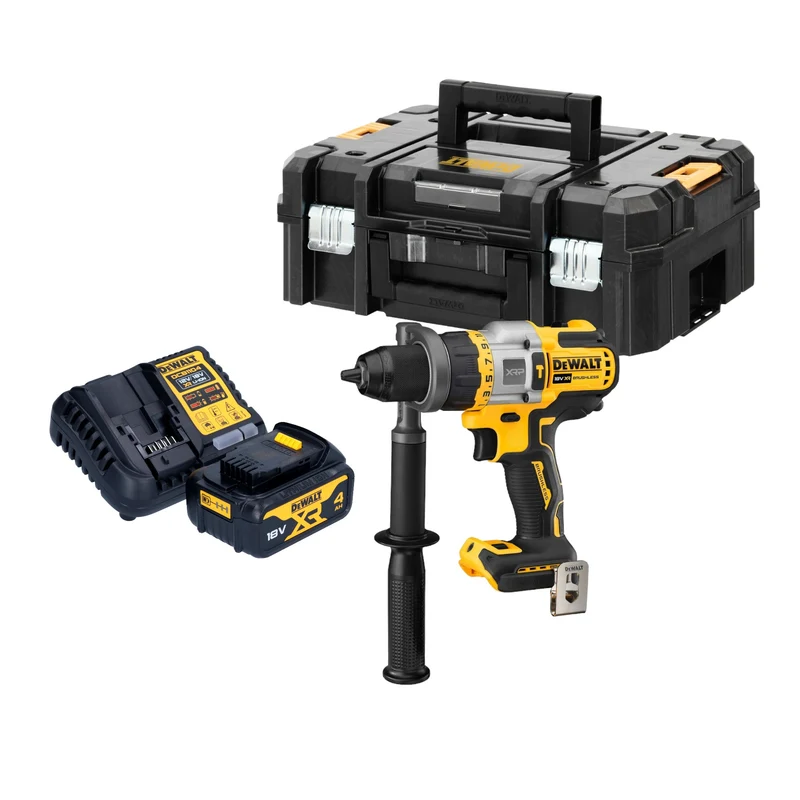 Perceuse à percussion sans fil DeWalt DCD 999 M1T 18 V 95 Nm sans balai + 1x batterie 4,0 Ah + chargeur + TSTAK