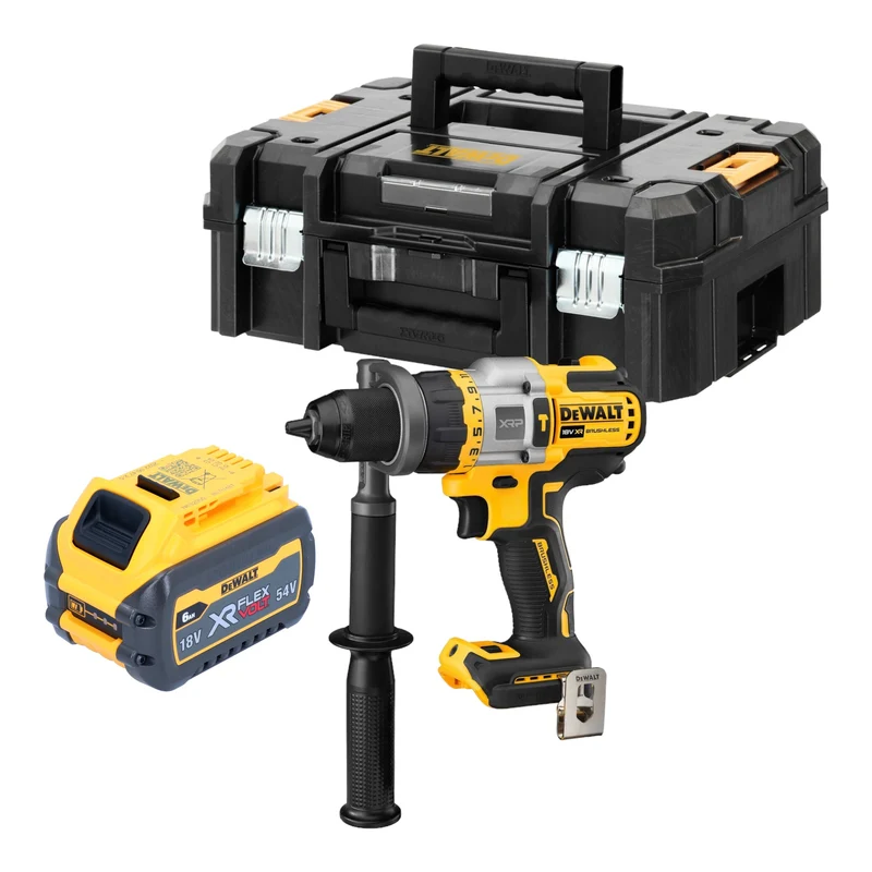 Perceuse à percussion sans fil DeWalt DCD 999 NT 18 V 95 Nm sans balais + 1x batterie 6,0 Ah + TSTAK - sans chargeur
