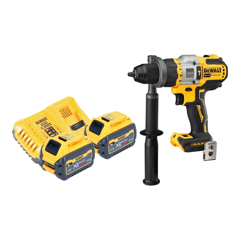 DeWalt DCD 999 T2 Perceuse-visseuse à percussion sans fil 18 V 95 Nm Brushless + 2x batterie 6,0 Ah + chargeur