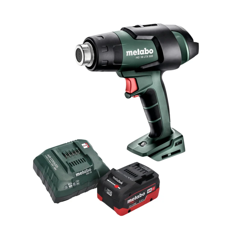 Metabo HG 18 LTX 500 Bloc batterie 18 V 300 / 500 C + 1x batterie LiHD 5,5 Ah + chargeur